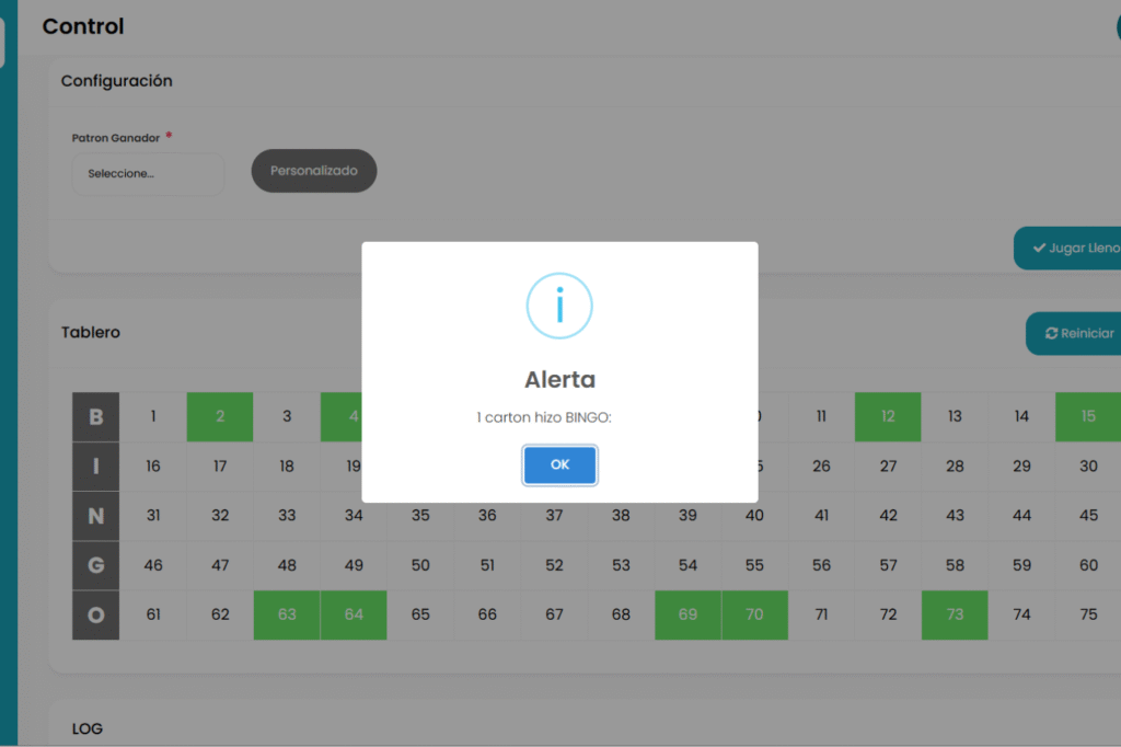 software de control de bingo